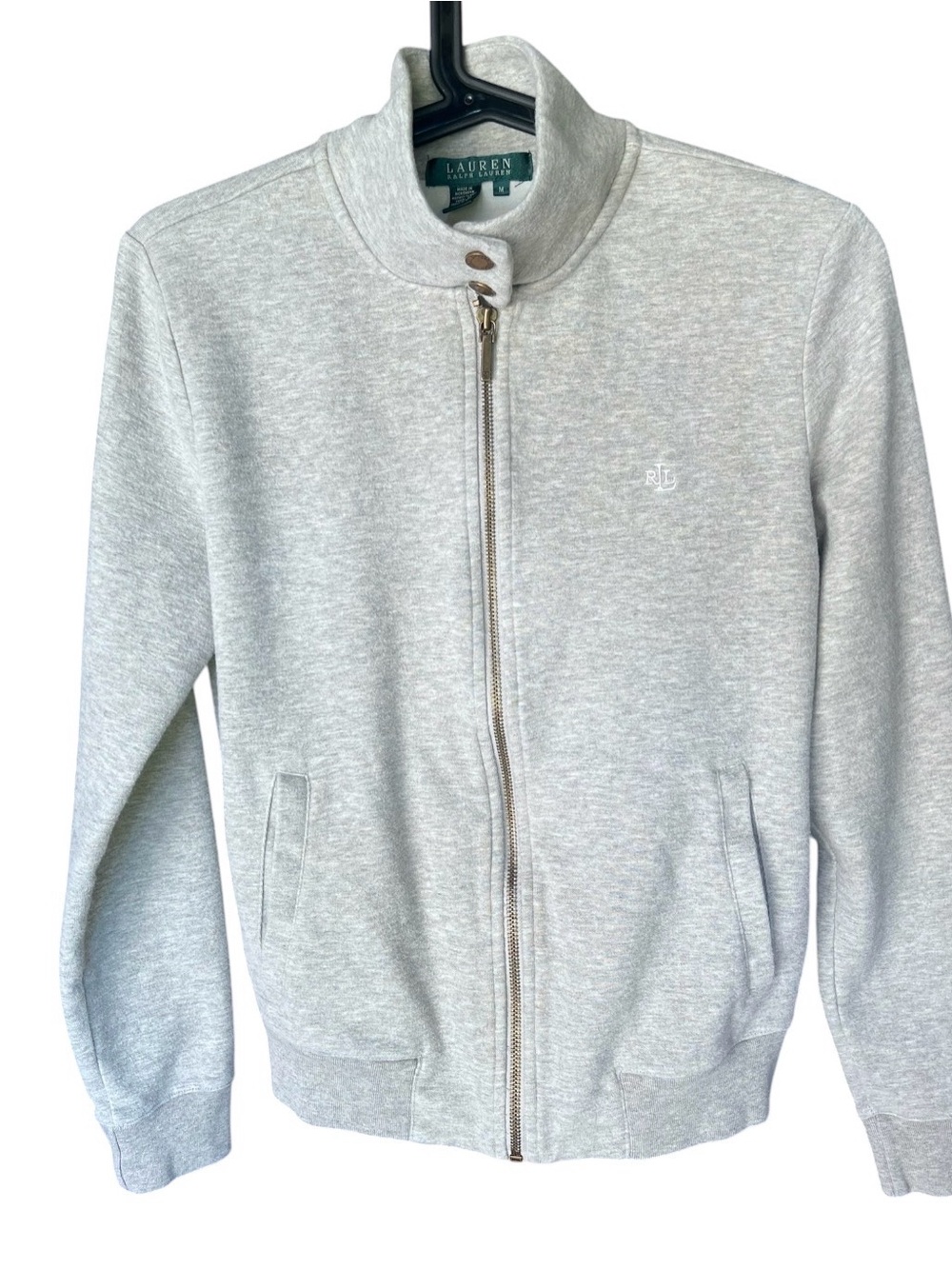 Lauren Ralph Lauren Women’s Medium Gray Heather Full-Zip Track Jacket